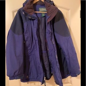 LL Bean 1X dark blue 2-tone parka, gently used